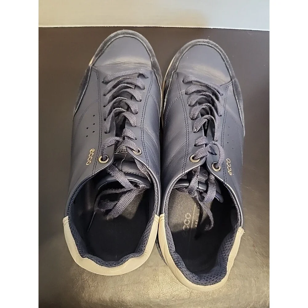 ECCO Mens Street Lite Court Sneaker Blue Eu42 Sz8-8.5 Vintage Alternative